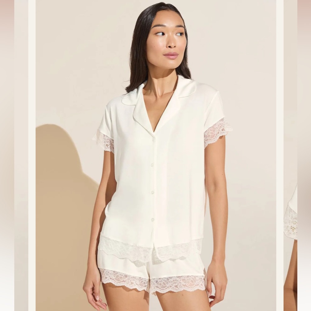 Eberjey ‘Malou’ Lace Trim Shorts PJ Set